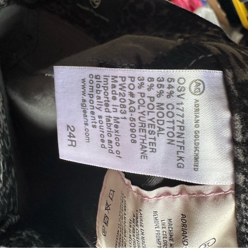 AG Adriano Goldschmied Black and Gray Patterned Skinny Jeans 24 - Picture 8 of 11